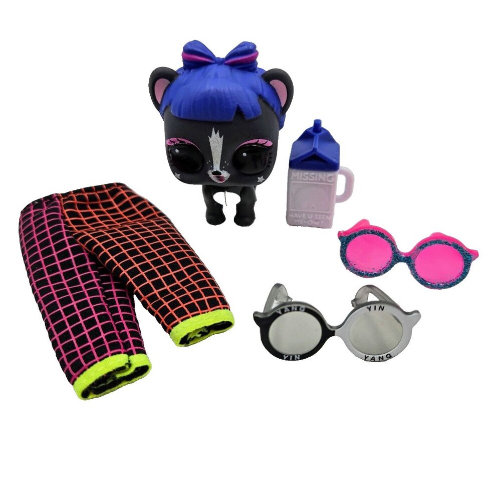 LOL Surprise OMG Doll Lot Color Change Pet Ra Ra Skunk Sunglass Accessories Yin